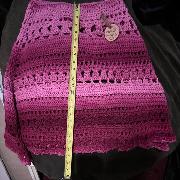 Handmade Crochet Pink Poncho - Picture 8 of 9